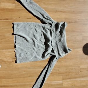 Grey over the shoulder sweater